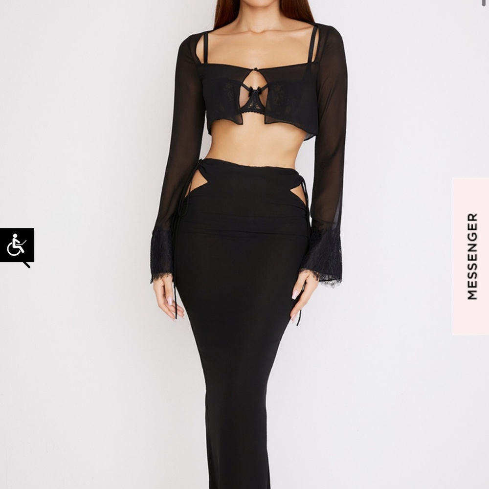 House of CB // Black Lace Skirt Set